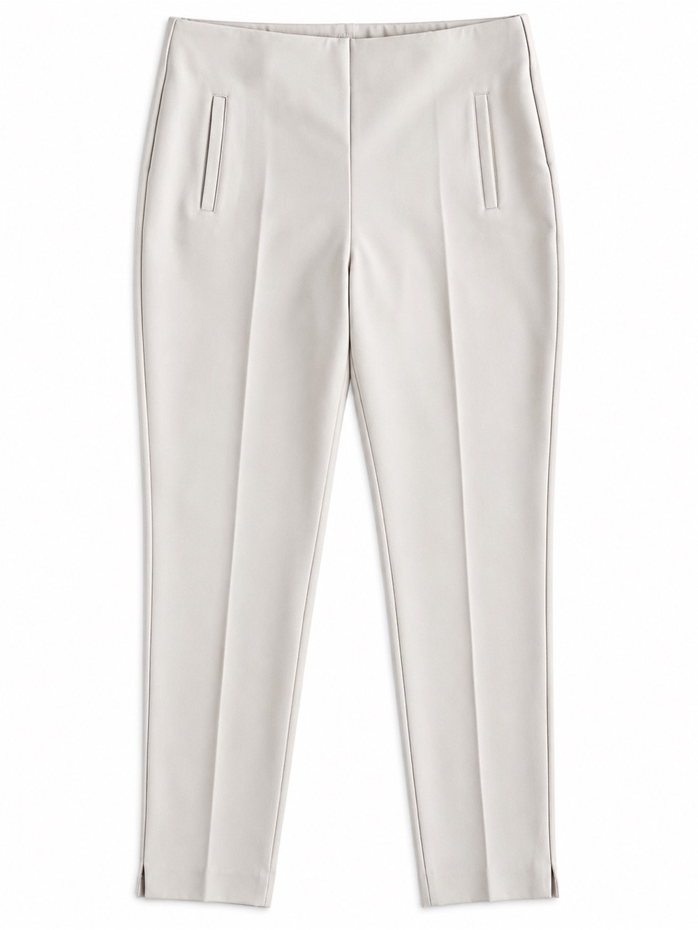 Chico’s So Slimming Juliet Slim Leg Pants Stretch Oyster Shell Size 10